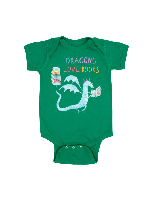 Dragons Love Books baby bodysuit
