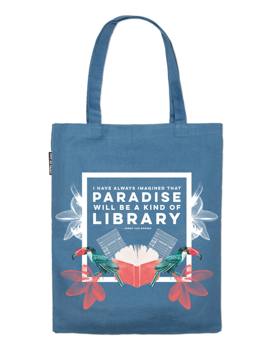 Jorge Luis Borges Paradise Will Be a Kind of Library tote bag